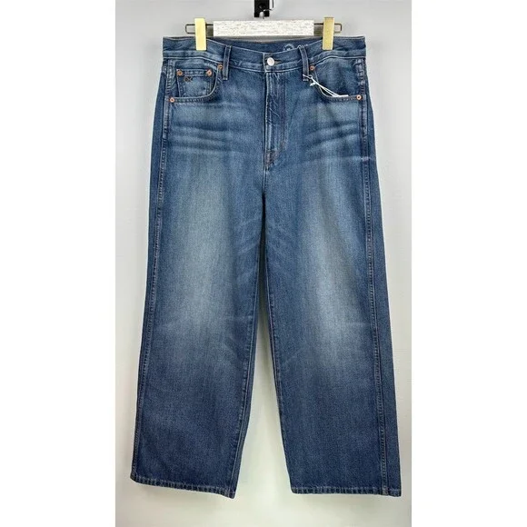 Outerknown SEA Jeans Womens Size 31 The Brook Wide-Leg Cropped High Waisted - Picture 4 of 10